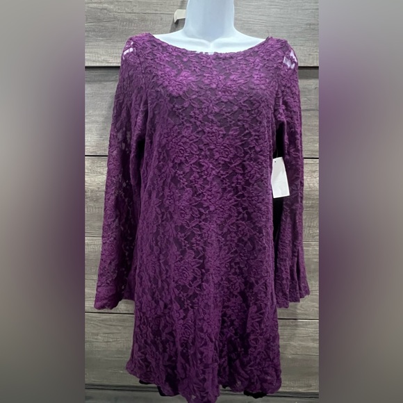 Elan Dresses & Skirts - ELAN: Long Sleeve Laced Dress With Lining